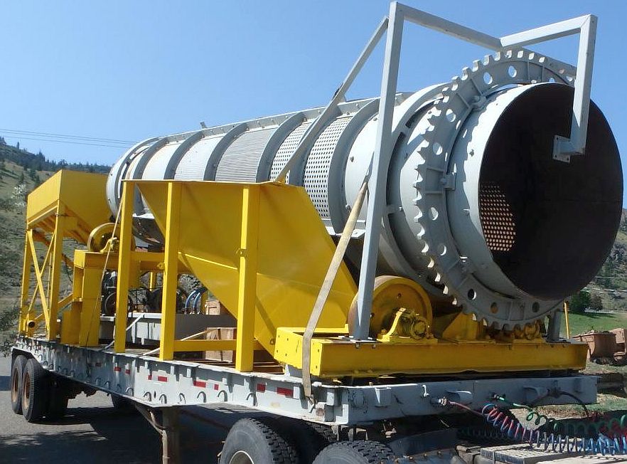 4.5ft. Dia. x 27ft. Trommel Wash Plant on 40ft. Tandem-Axle Trailer
