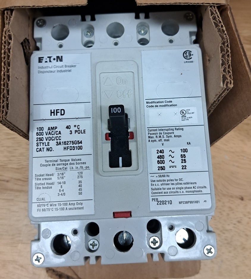 Disjoncteur Eaton HFD 3 pôles 100 A