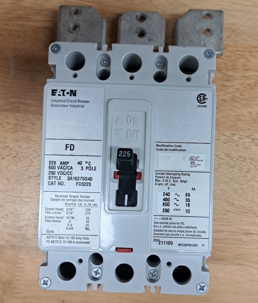 Eaton FD 3 Pole 225 Amp Breaker