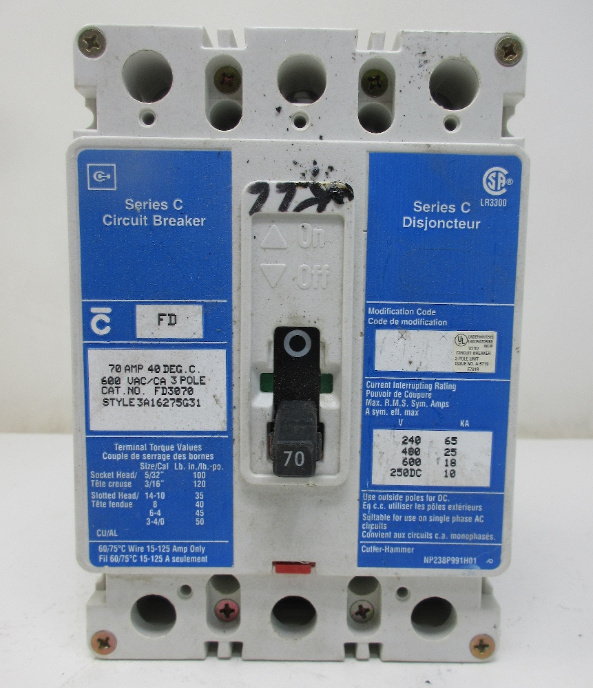 Cutler Hammer FD 70 Amp Breaker