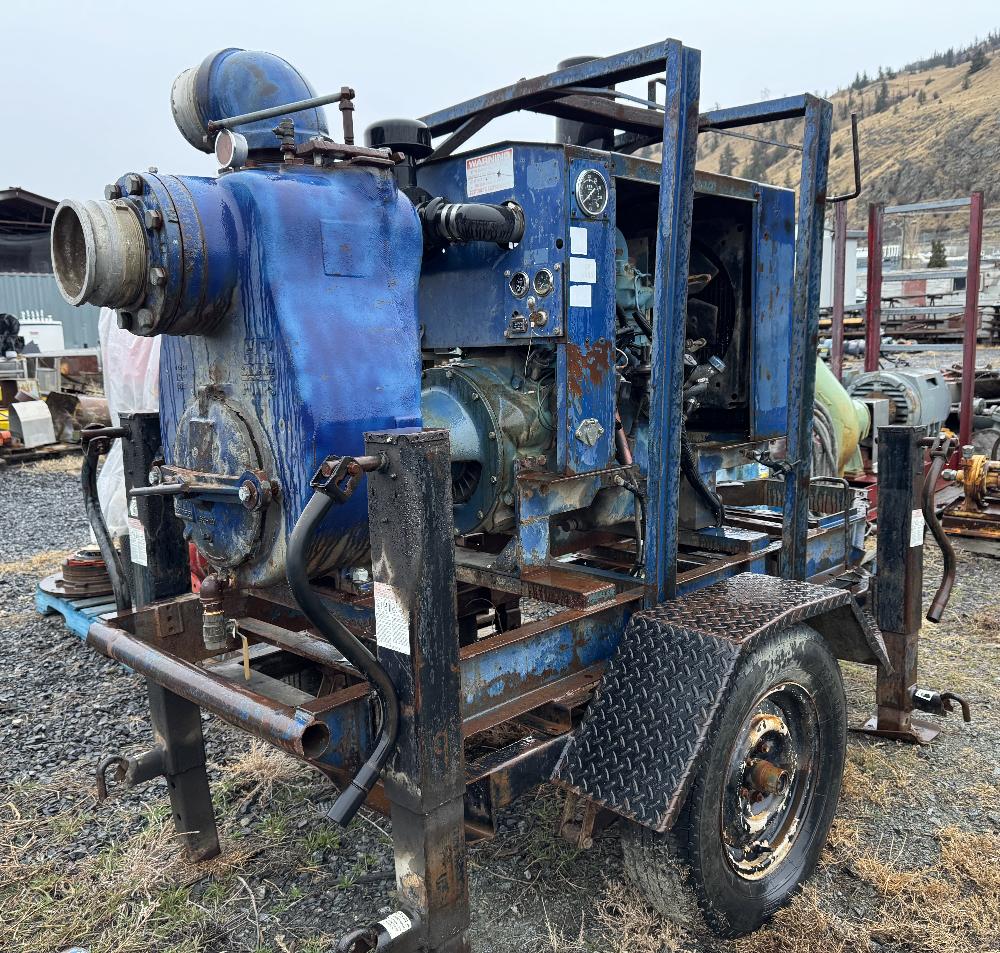 Gorman Rupp 6in Portable Self-Priming Trash Pump with John Deere Diesel Engine
