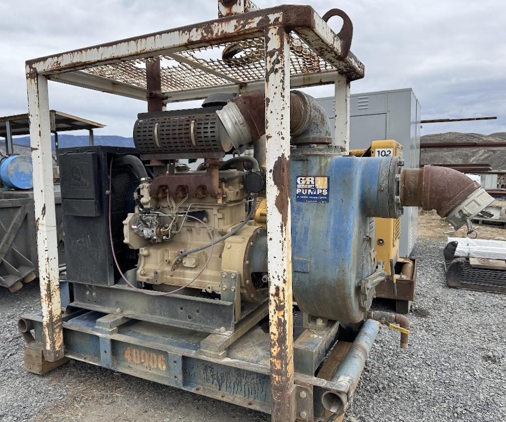 Pompe à déchets auto-amorçante Gorman Rupp de 6 pouces avec moteur diesel John Deere