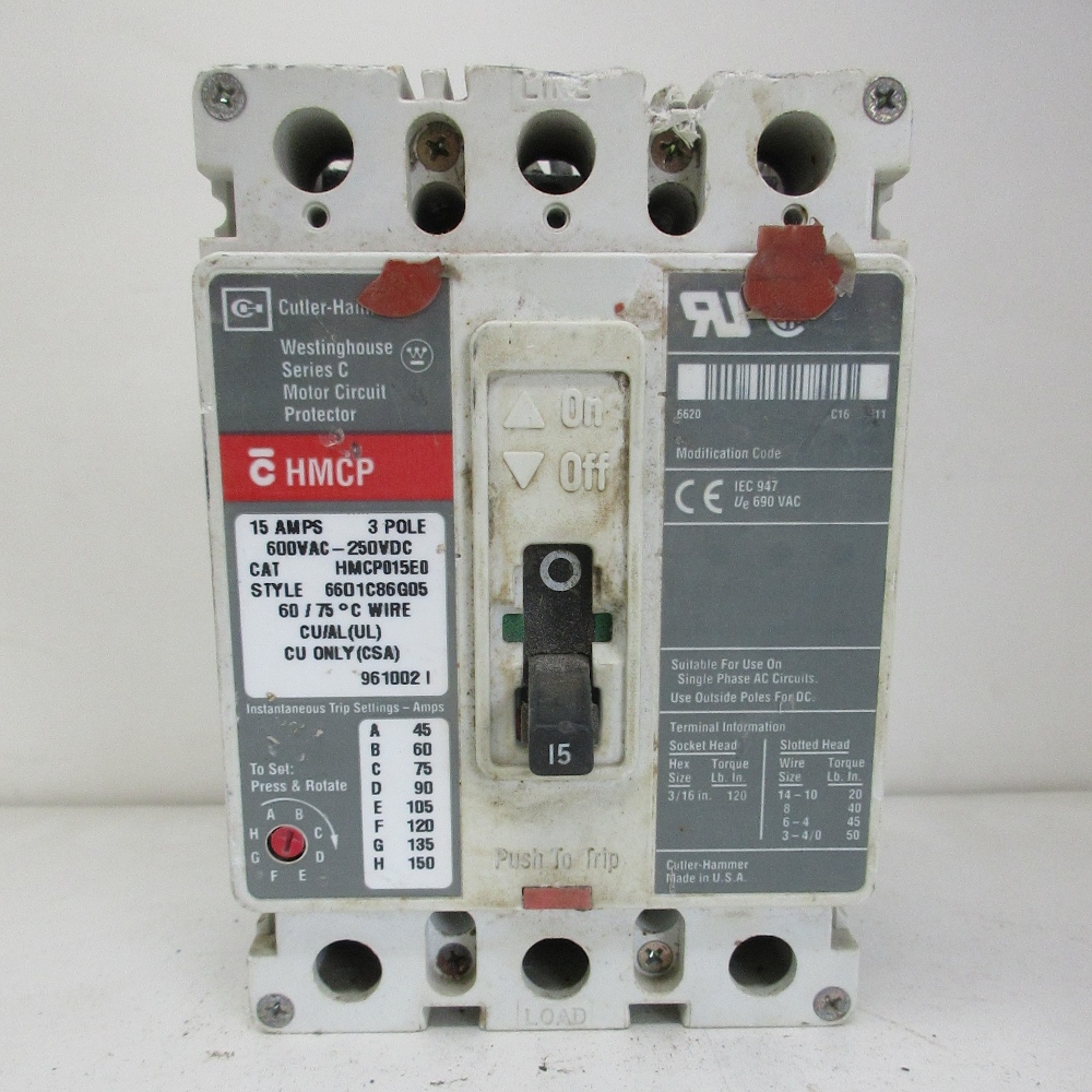 Cutler Hammer HMCP 15 Amp Breaker