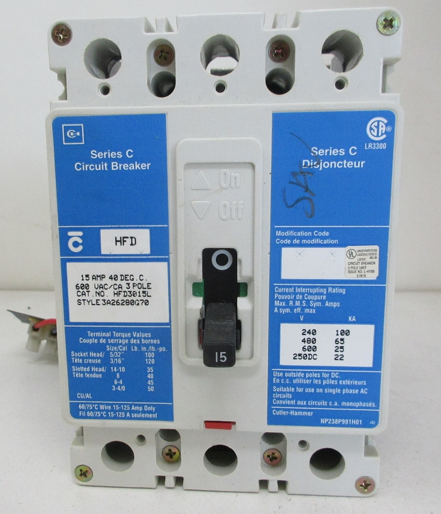 15A Cutler-Hammer HFD Breaker