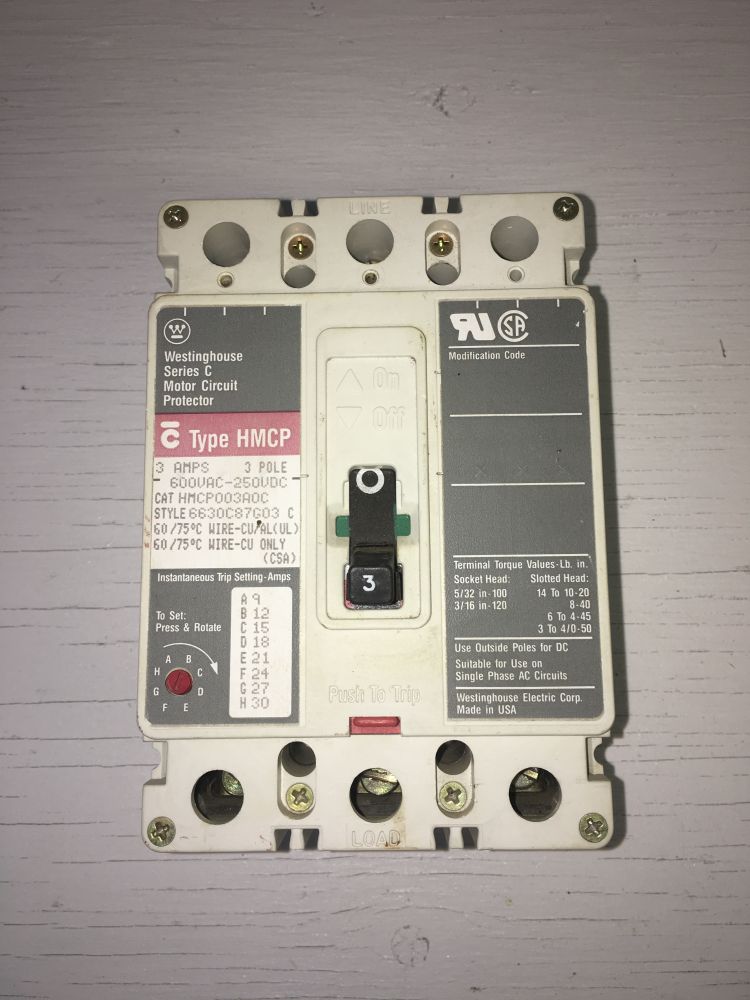 Disjoncteur Westinghouse série C 3 A