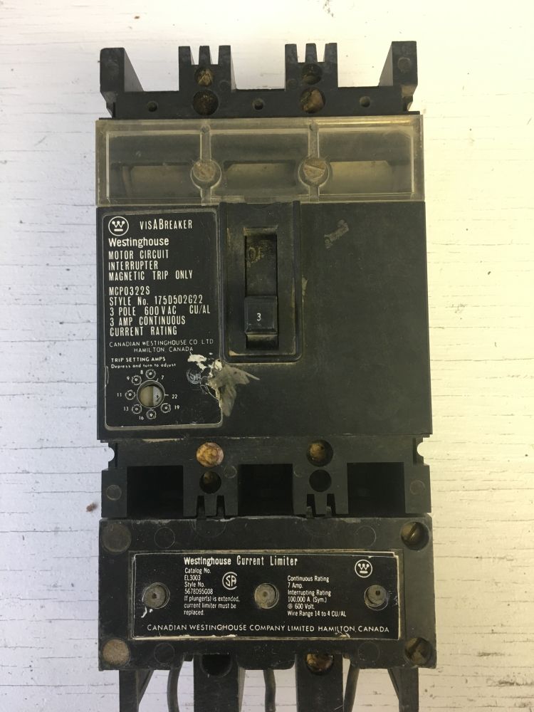 Interruptor Westinghouse de 3 amp con Limitador de Corriente