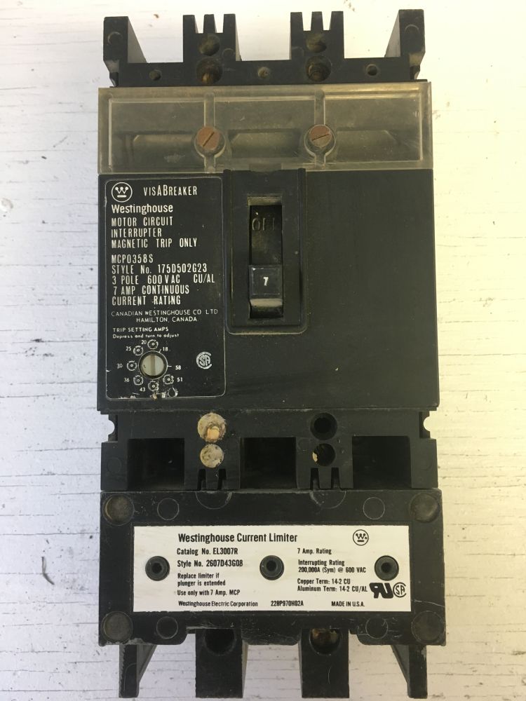 Westinghouse 7 Amp Breaker With Current Limiter