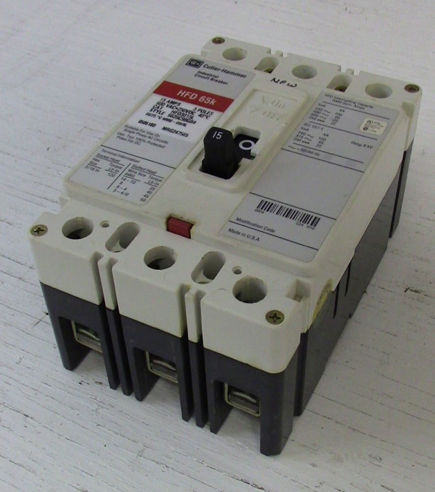 Cutler Hammer 3 Pole 15 Amp HFD Breaker
