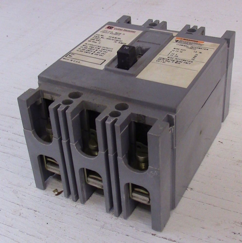 Cutler Hammer 3 Pole 70 Amp HFB Breaker