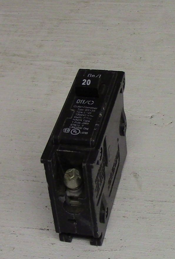 Cutler Hammer 1 Pole 20 Amp Push-in Breaker