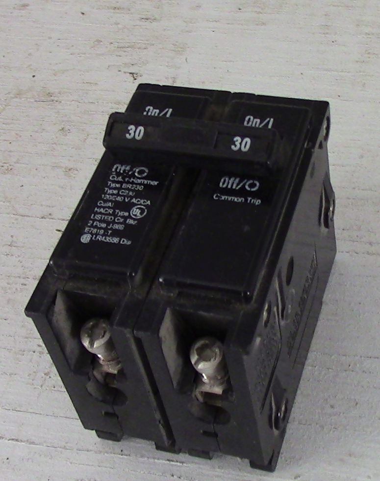 Cutler Hammer 2 Pole 30 Amp Push-in Breaker