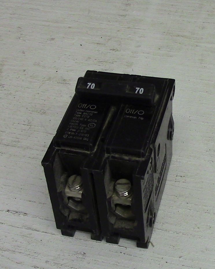 Cutler Hammer 2 Pole 70 Amp Push-in Breaker