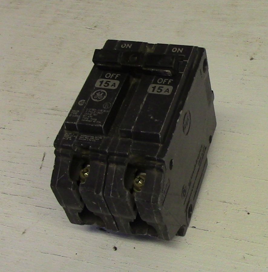 General Electric 2 Pole 15 Amp Bolt-on Breaker