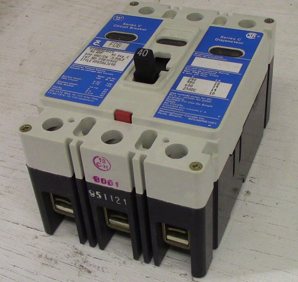 Westinghouse 3 Pole 40 Amp FDB Breaker