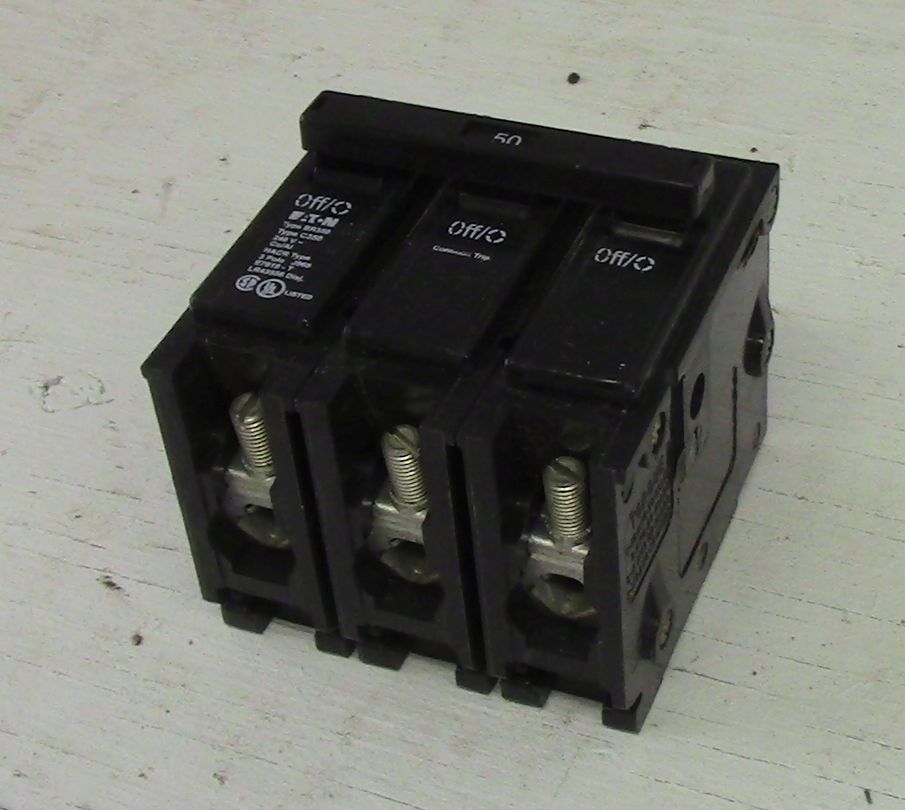 Cutler Hammer 3 Pole 50 Amp Push-in Breaker