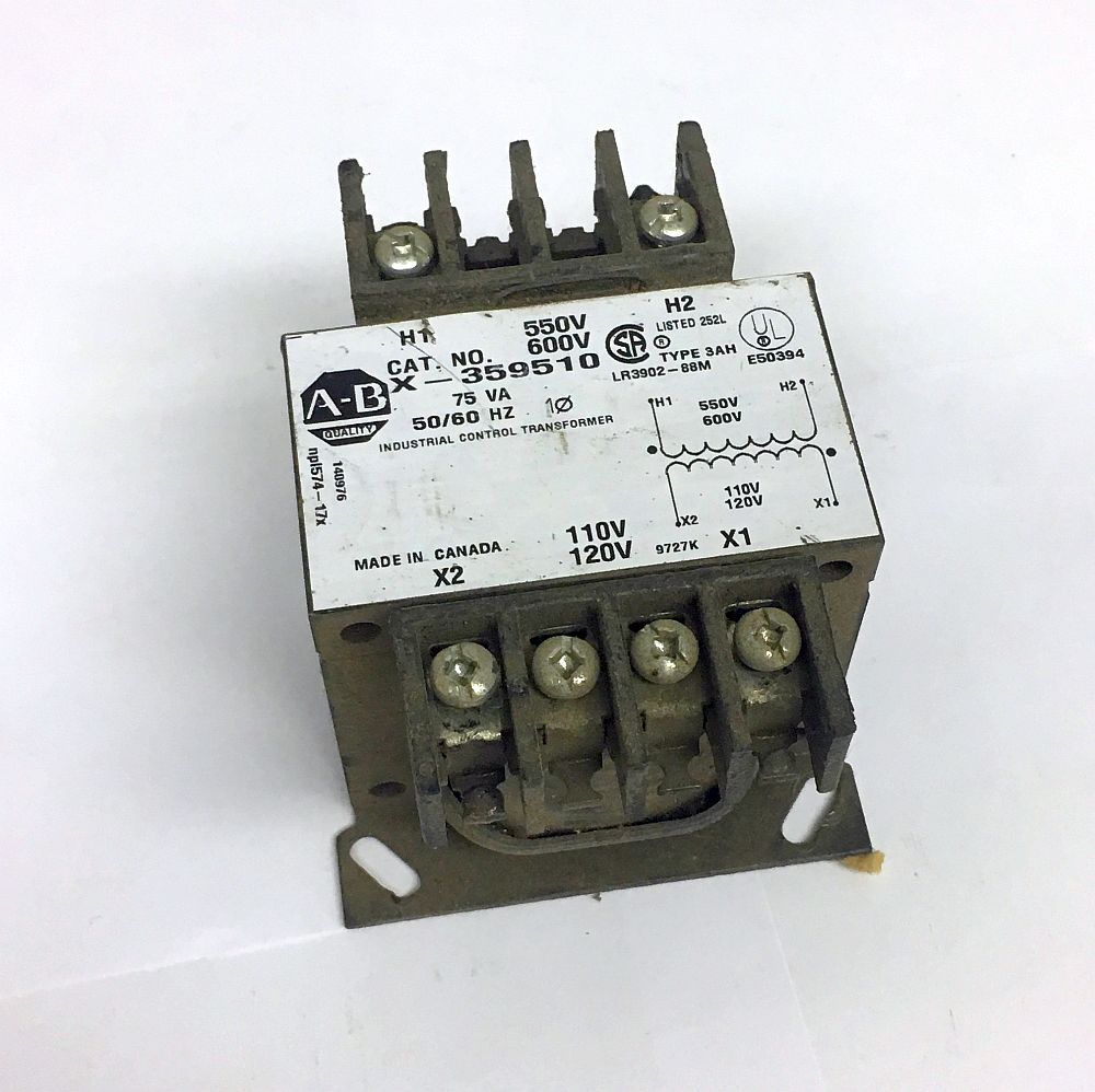 Allen Bradley 75 VA Single Phase 600/120 Volt Control Transformer
