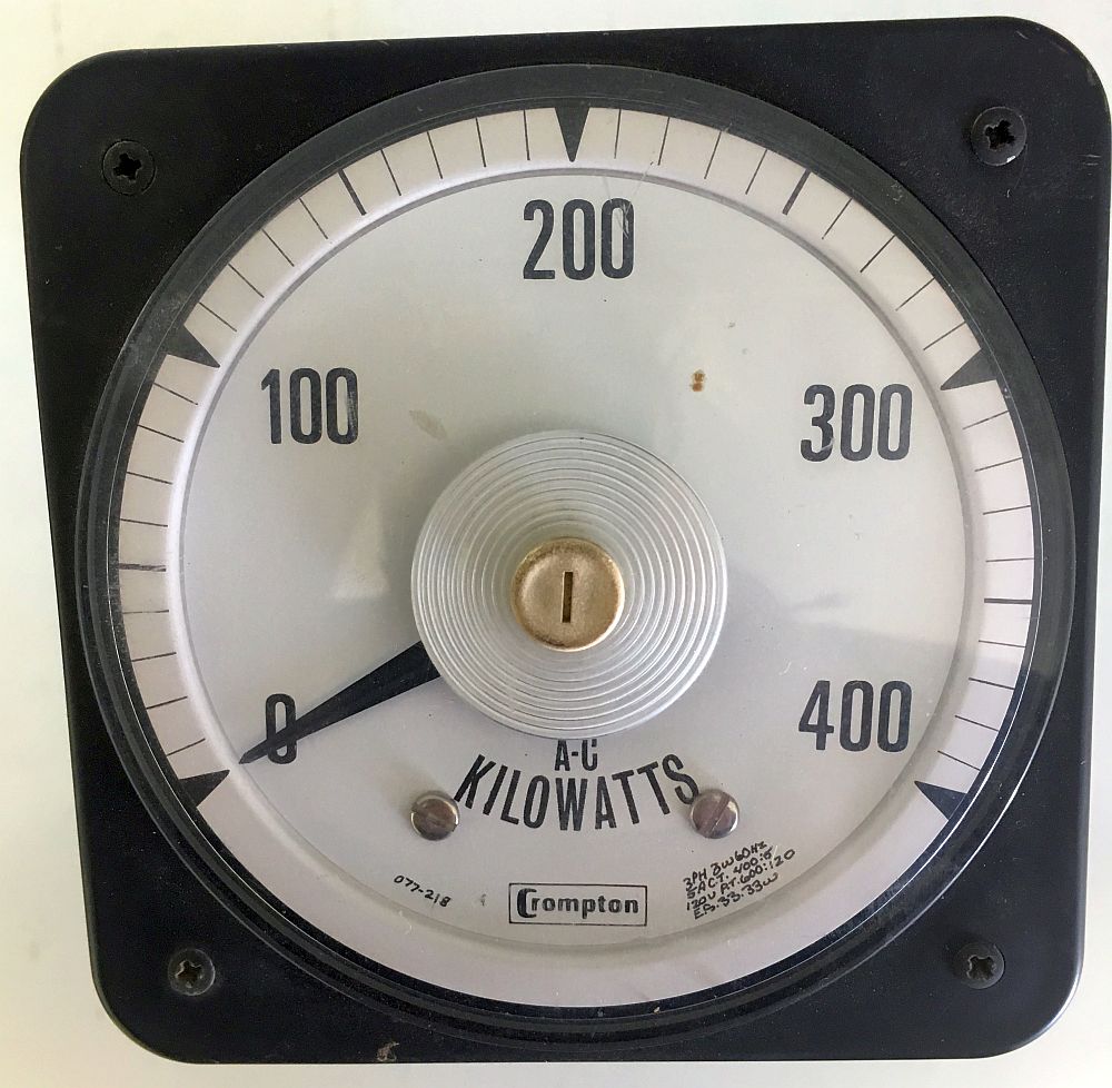 Crompton 0-400 kW Analog Wattmeter