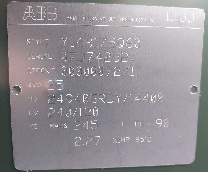 ABB 25 kVA Transformer
