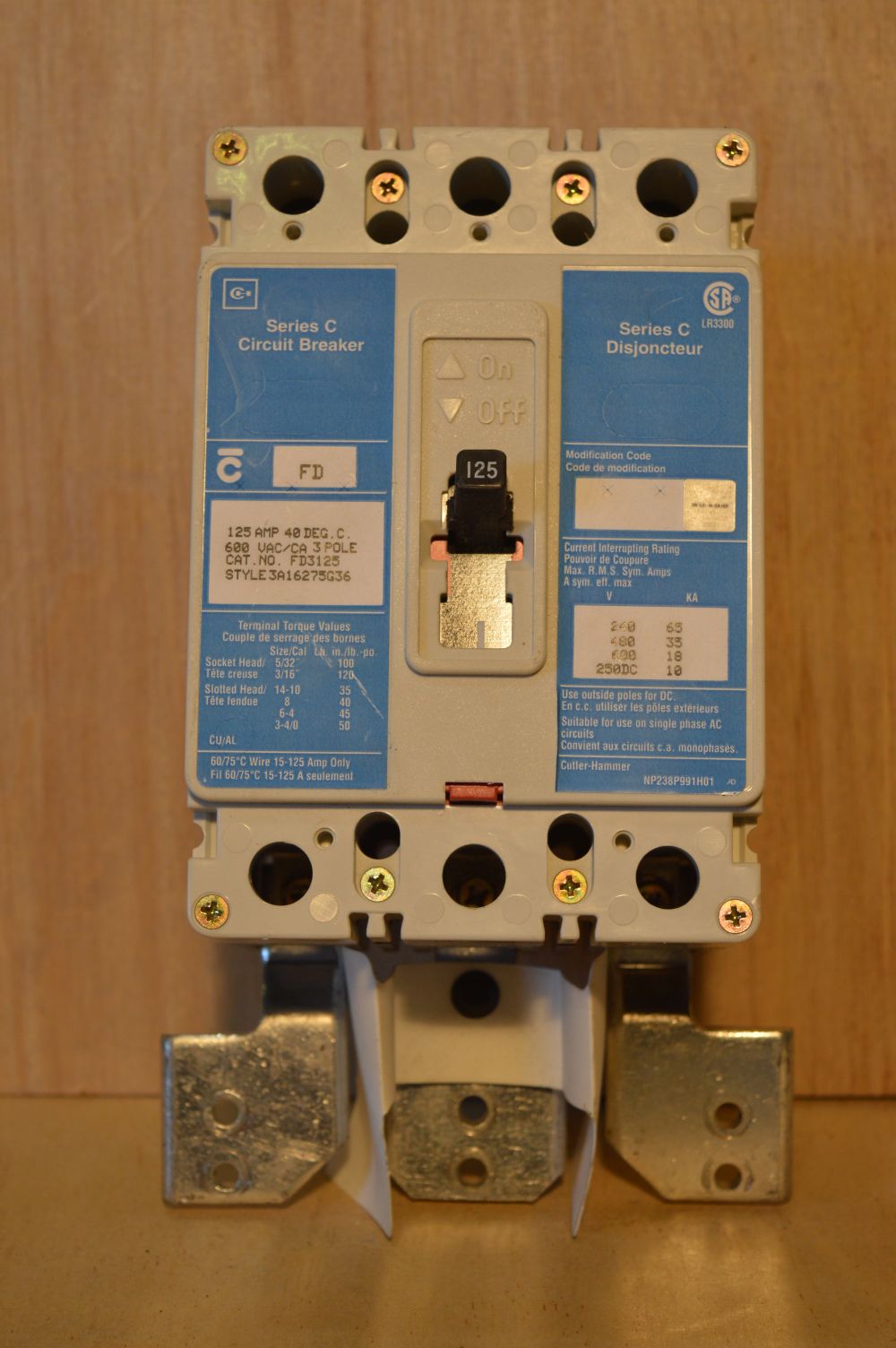 Interruptor Cutler Hammer de 125 amp