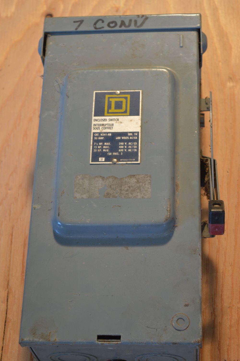 Desconectador Square D de 30 amp
