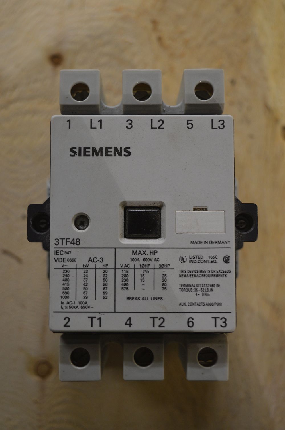 Contacteur de démarrage Siemens taille 4