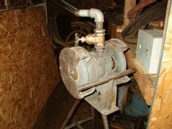 Used Air Tools. Air Operated Double Arbor Rock Bit Sharpener.