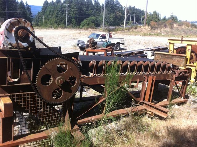 Used 36 in. x 20 ft. Belt Feeder. 10 Ft. High Overall. Complete with Steel Hopper.