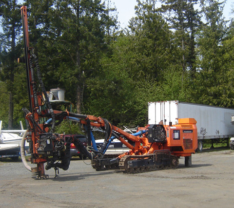 Used Tamrock Dino 500 Hydraulic Quarry Drill. Manufactured in 2000.
