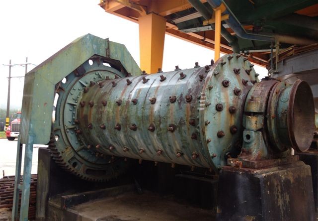 4 ft. dia. x 7 ft. Hardinge Rod Mill. Single Piece Steel Shell. Babbit Bearings & Sole Plates. 75 HP Drive Motor.