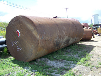 5,000 Gallon Steel Tank. 7 Ft. Dia x 21 Ft. long. C/W Multiple 4 In. Outlets