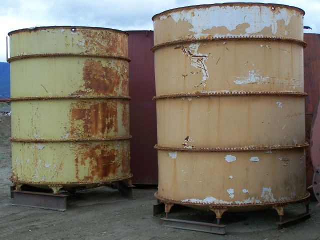 2500 Gallon Bolted Section Tanks. 7.5 in. dia. x 9 ft. high.