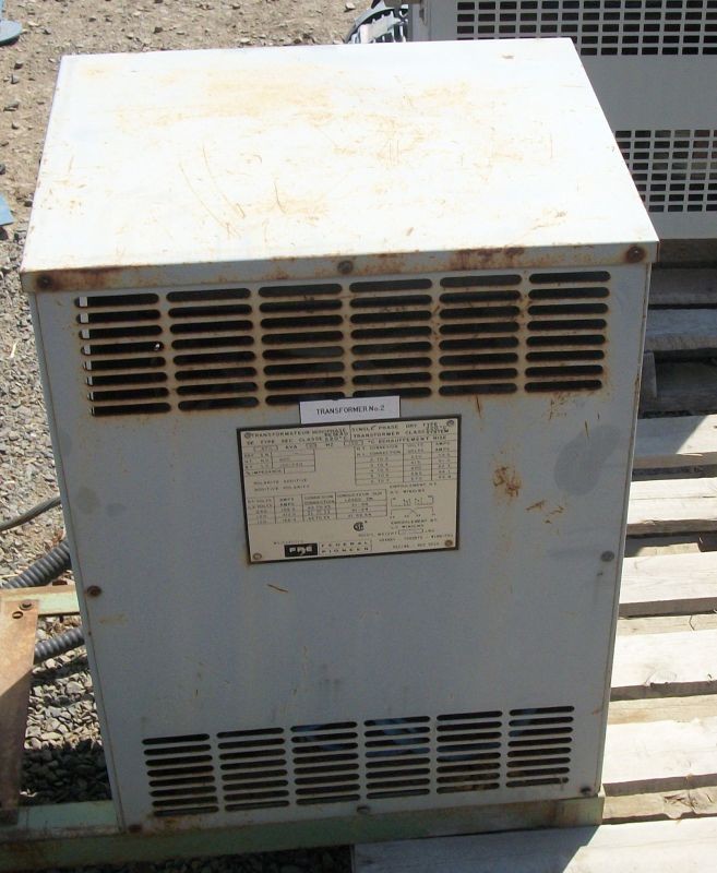 37.5 KVA 600-120/240 Volt. Single Phase Federal Pioneer Transformer For Sale