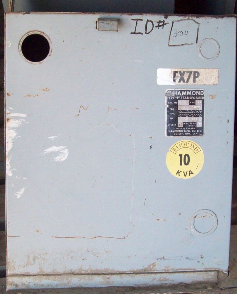 10 KVA 480 - 120/240 Single Phase Indoor Dry Hammond Transformer