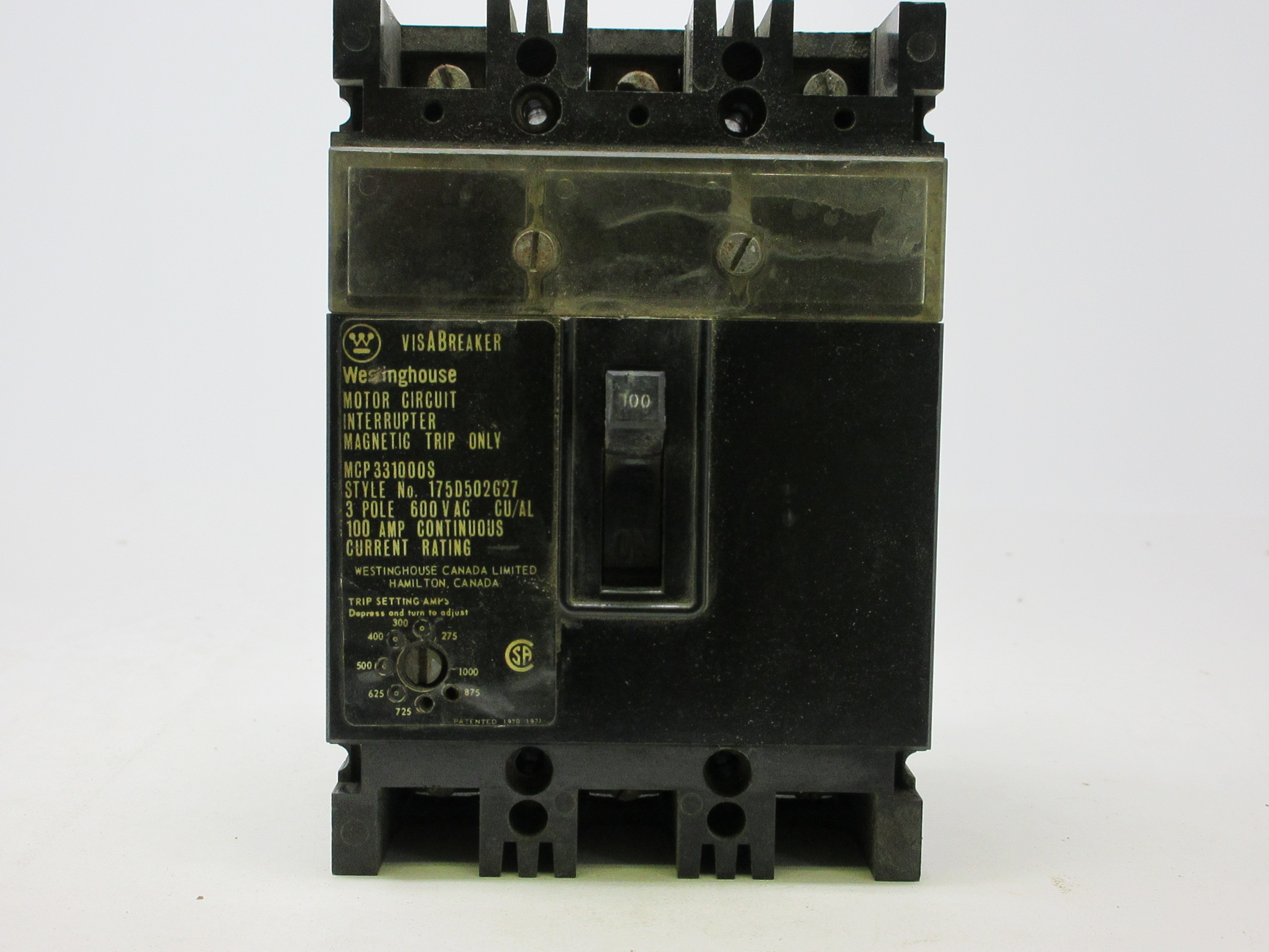 Disjoncteur Westinghouse 100 A MCP 331000S 3 pôles