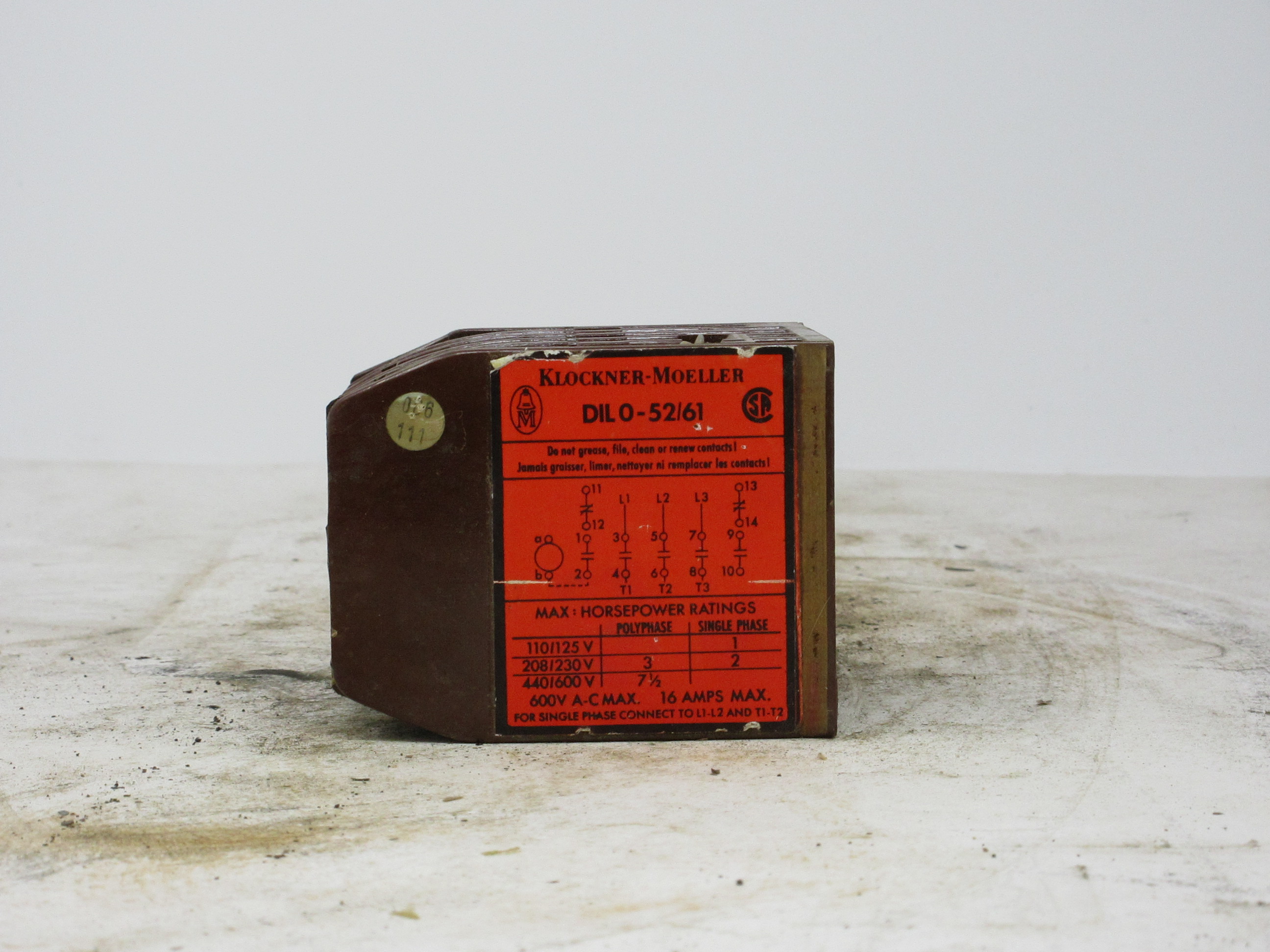 Klockner-Moeller DIL 0-52|61 Contactor