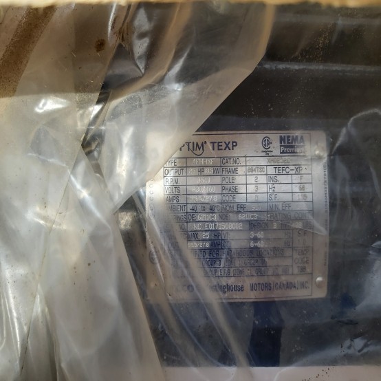 Westinghouse 25 HP 460 Volt Electric Motor