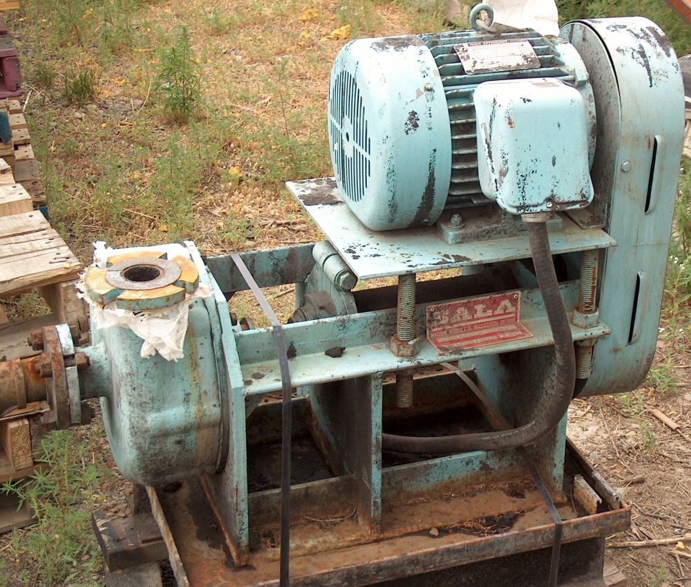 Used Sala Slurry Pump. Model: STHM-22WFR. Supplied with a 7.5 HP 575 Volt Motor