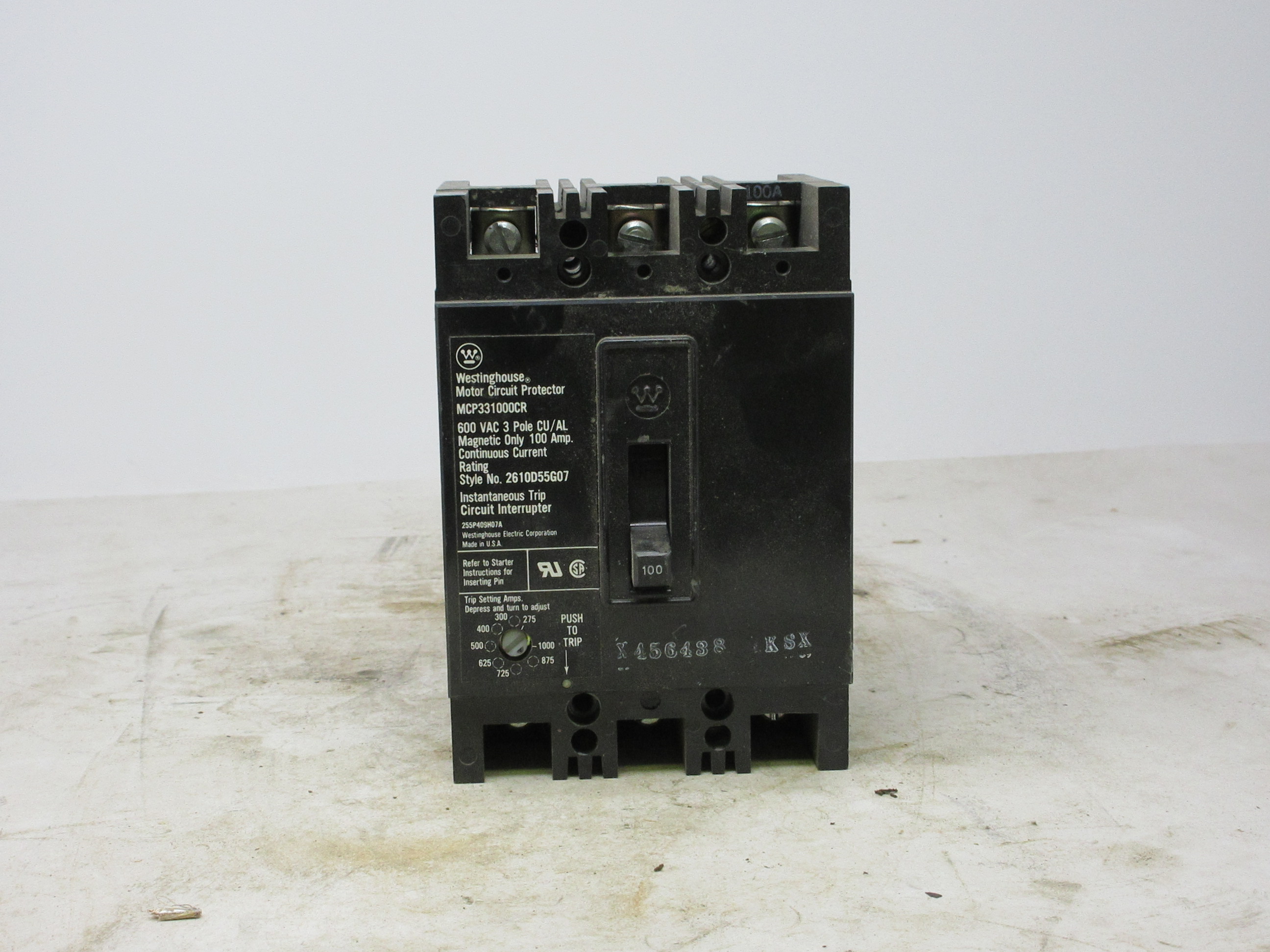 Disjoncteur Westinghouse MCP331000CR 100 A, 3 pôles