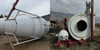 9ft Dia. x 25ft Tall Cyclone and 125HP Centrifugal Blower