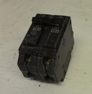 General Electric 2 Pole 15 Amp Bolt-on Breaker