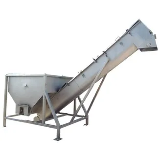RMF Stainless Steel Incline Screw Conveyor - 16" X 15'-10" L w/ Feed hopper