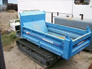 Yanmar model C10R crawler carrier. Mounted on rubber tread undercarriage.
