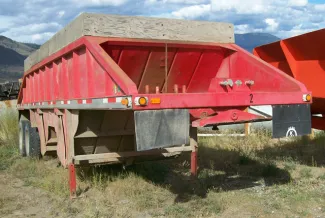 Decap Bell Dump Trailer. 8 Ft.W x 32 Ft.L x 8 Ft.H. Air Operated Clam Gates.