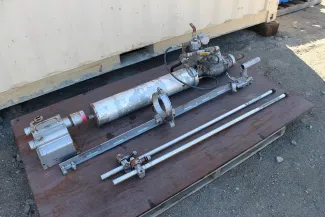 Boyles Bazooka Diamond Drill with Bi-Pod Stand and Feed Rail